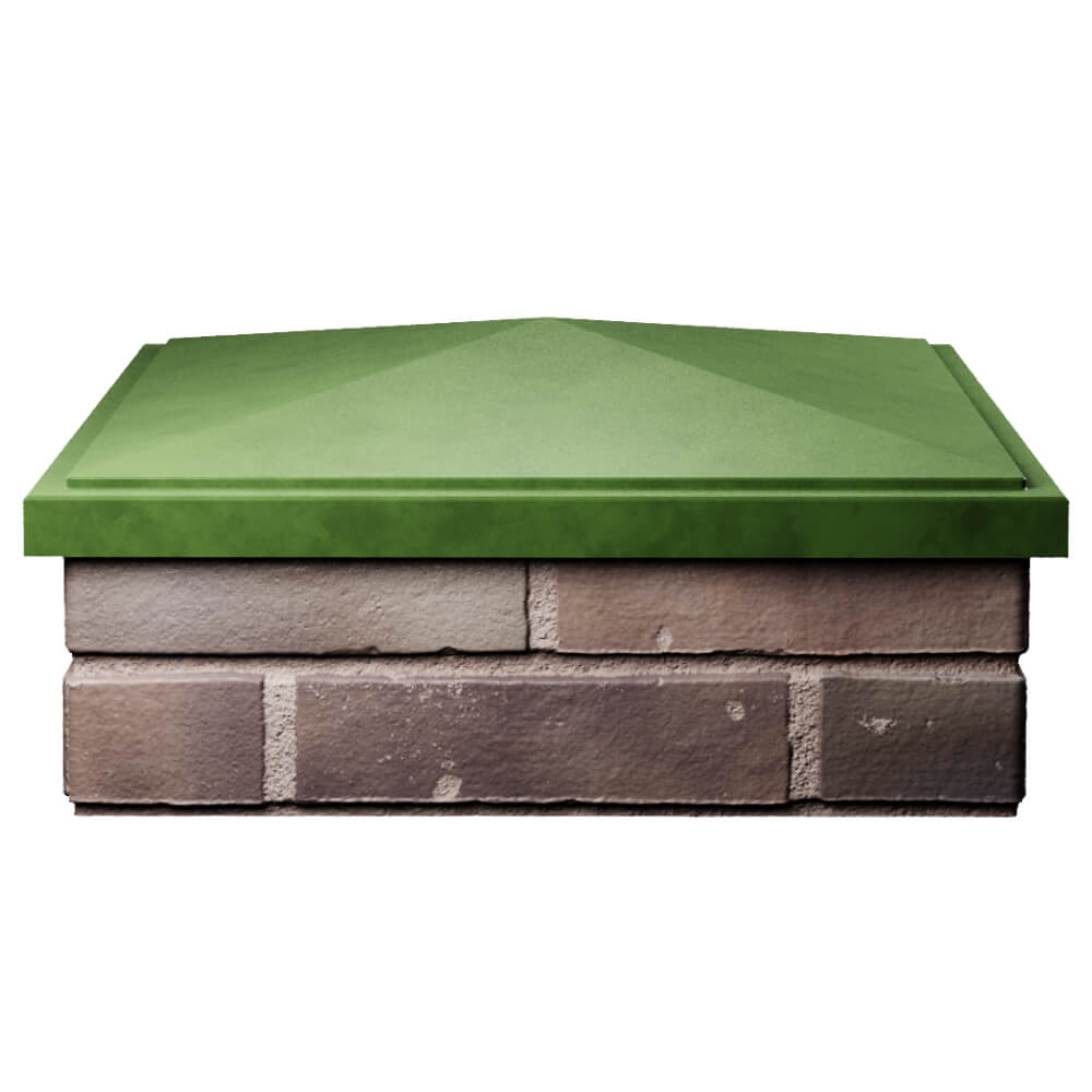 Колпак Zking БонаМоно Зеленый на столб 2х2 кирпича (515х515, 530х530мм) Нягань фото