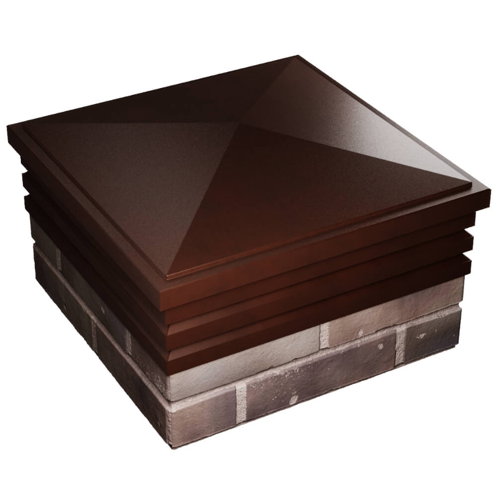 Колпак Zking Бона ХайТек Коричневый на столб 2х2 кирпича (513х513мм) в Нягани фото