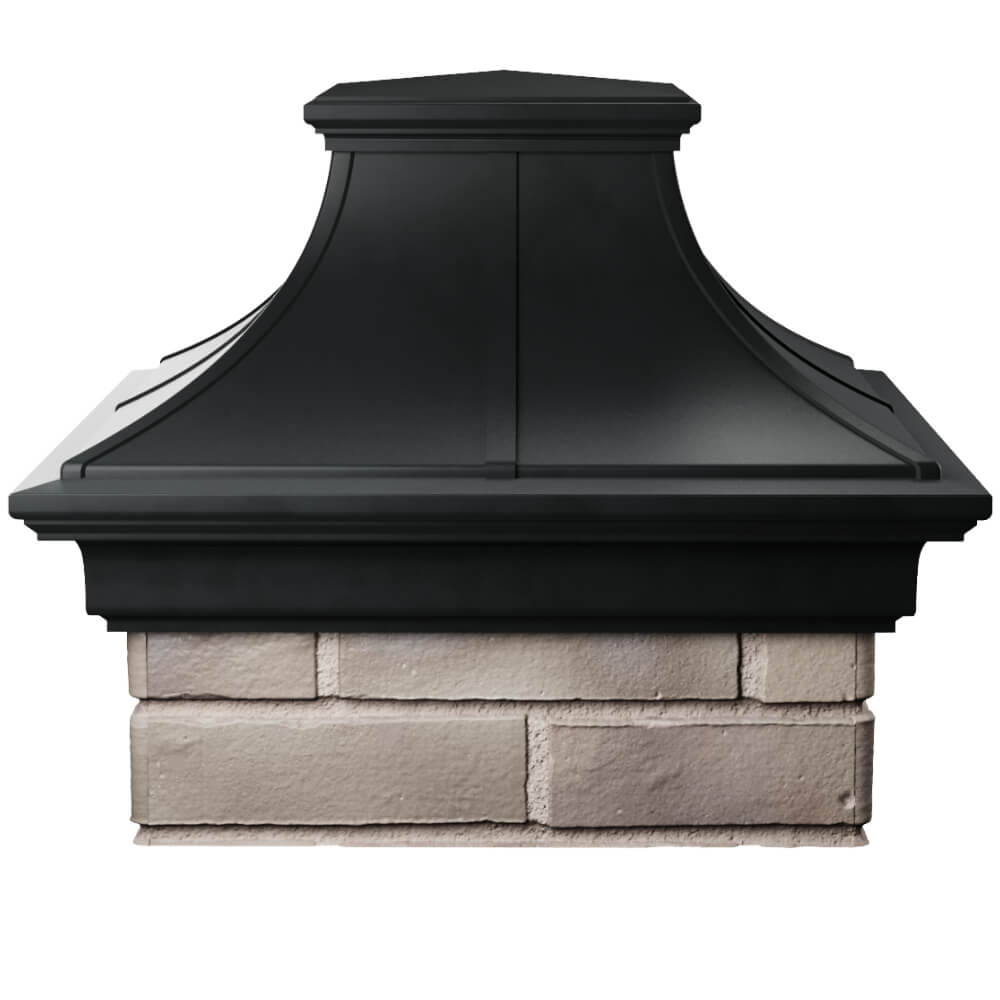 Колпак Zking Монблан Премиум Черный на столб 1.5х1.5 кирпича (385х385мм) Нягань фото