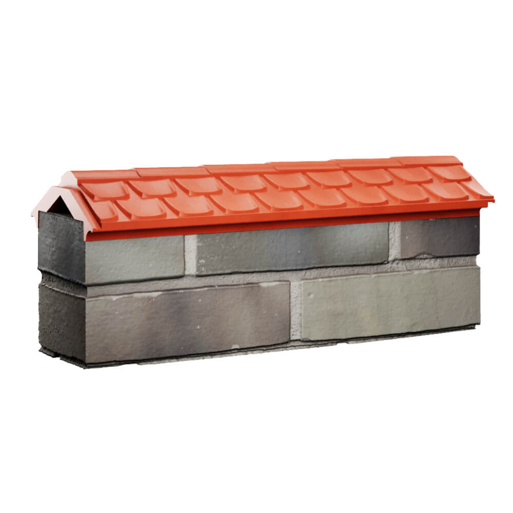 Парапет Zking Эльбрус Красный с посадкой на 0.5 кирпича (130мм) Нягань фото