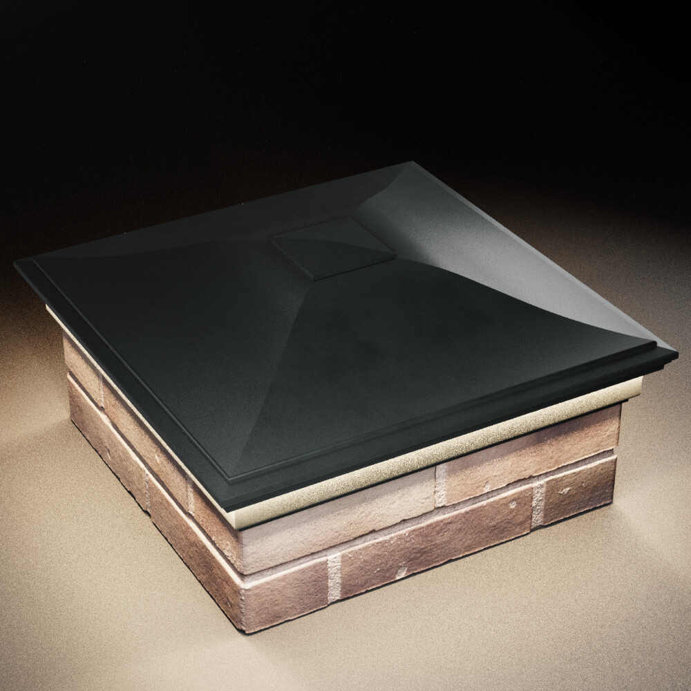 Колпак Zking Монблан Черный на столб 2х2 кирпича (515х515мм) c подсветкой в Нягани фото