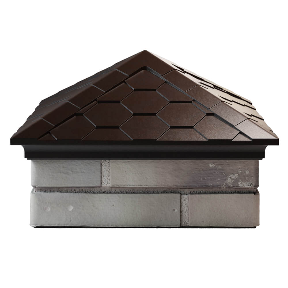 Колпак Zking Эверест Коричневый на столб 1.5х1.5 кирпича (390х390мм) Нягань фото