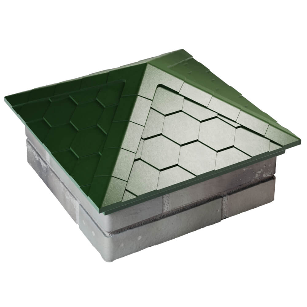 Колпак Zking Эверест Зеленый на столб 1.5х1.5 кирпича (390х390мм) в Нягани фото