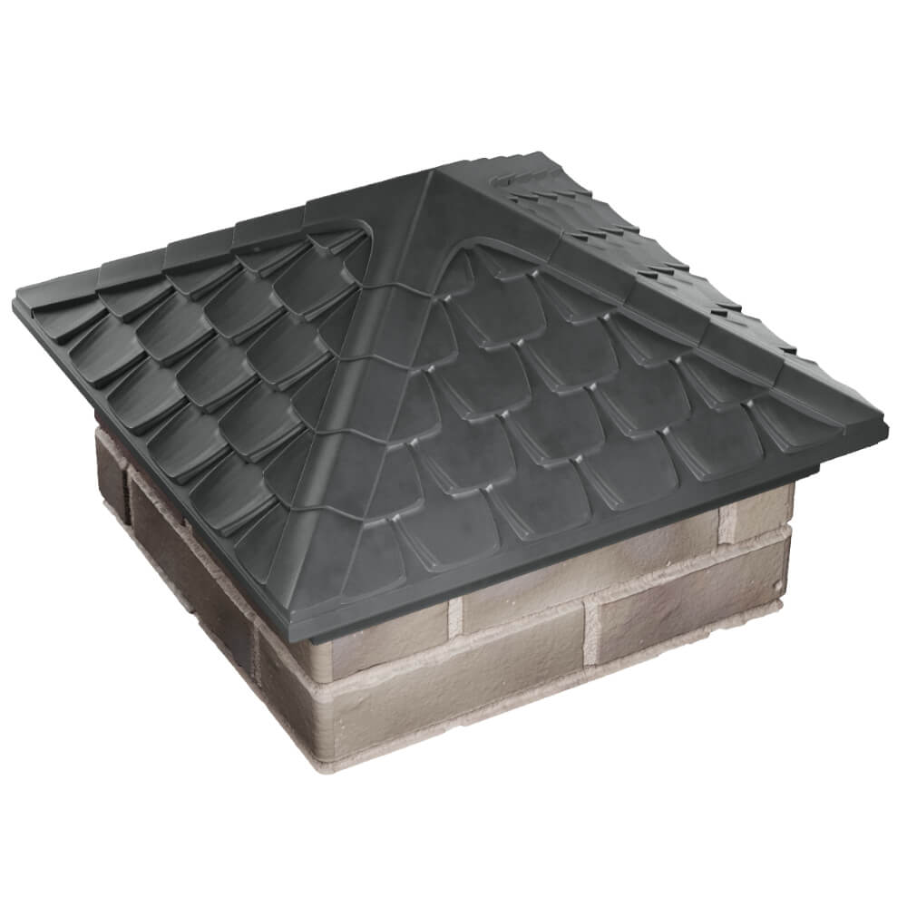 Колпак Zking Эльбрус Серый на столб 1.5х1.5 кирпича (385х385мм) в Нягани фото