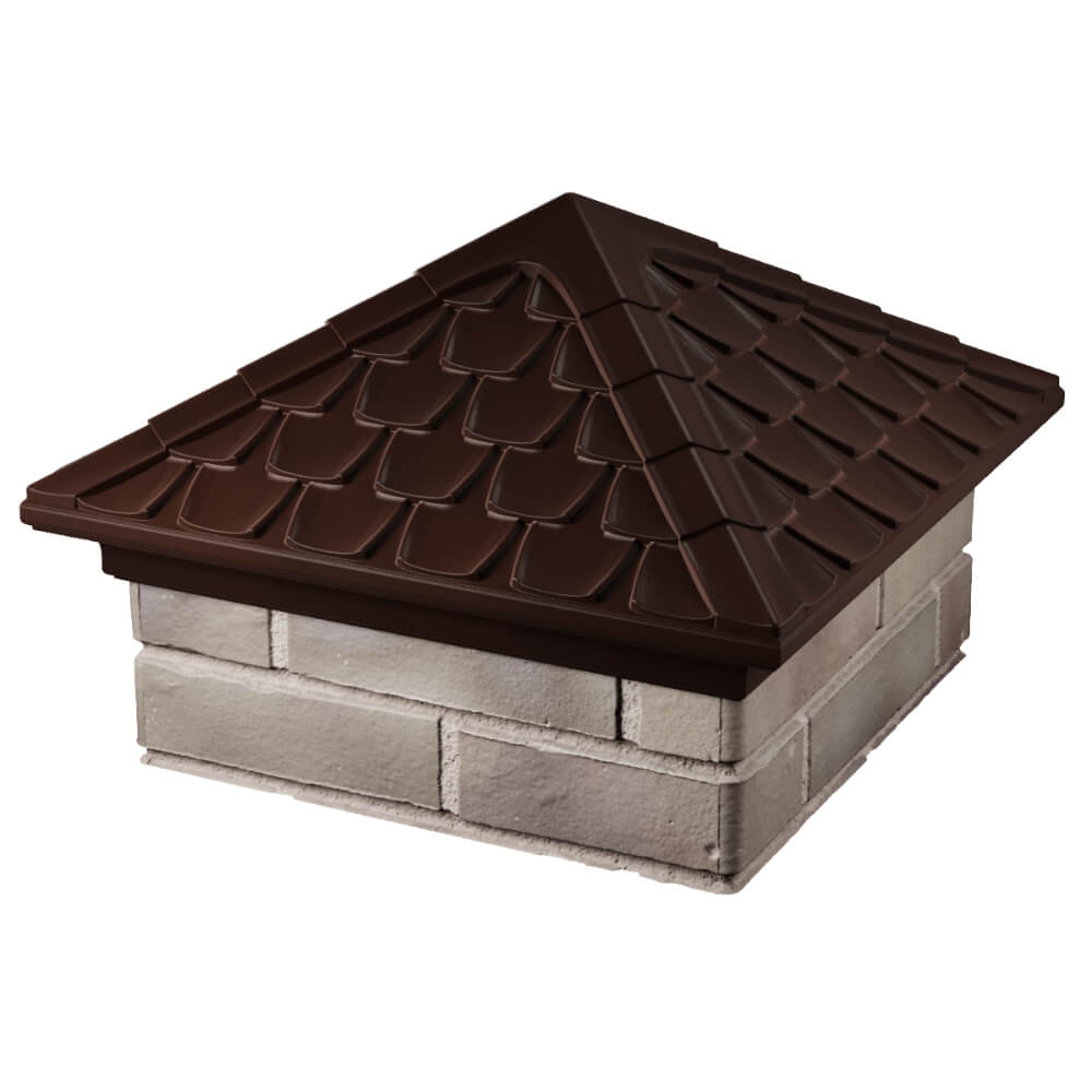 Колпак Zking Эльбрус Коричневый на столб 1.5х1.5 кирпича (385х385мм) в Нягани фото