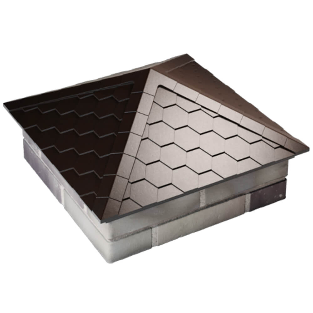 Колпак Zking Эверест Коричневый на столб 2х2 кирпича (535х535мм) Нягань фото