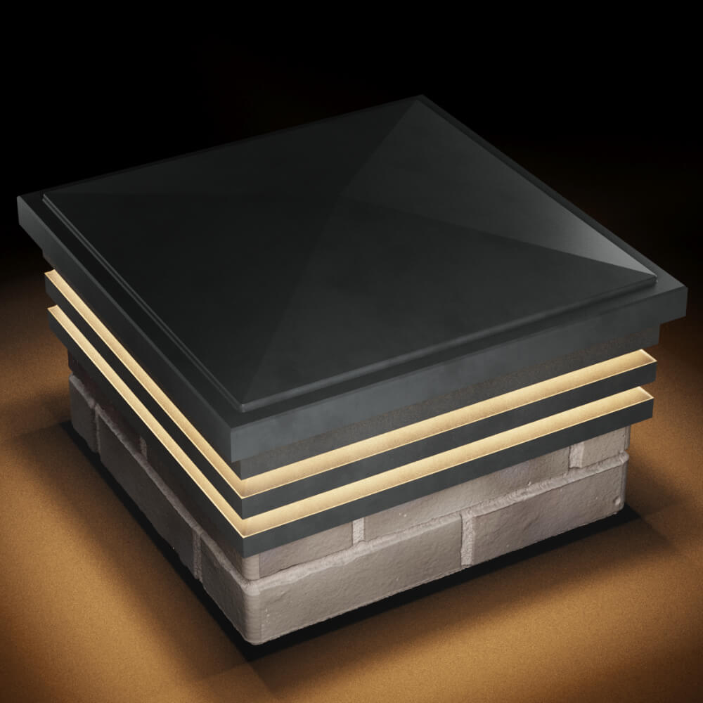 Колпак Zking Бона ХайТек Серый на столб 1.5х1.5 кирпича (385х385мм) с подсветкой в Нягани фото