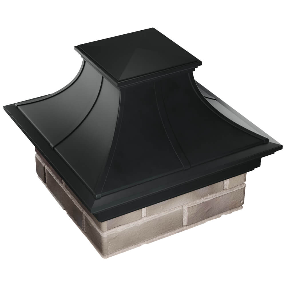 Колпак Zking Монблан Премиум Черный на столб 1.5х1.5 кирпича (385х385мм) в Нягани фото