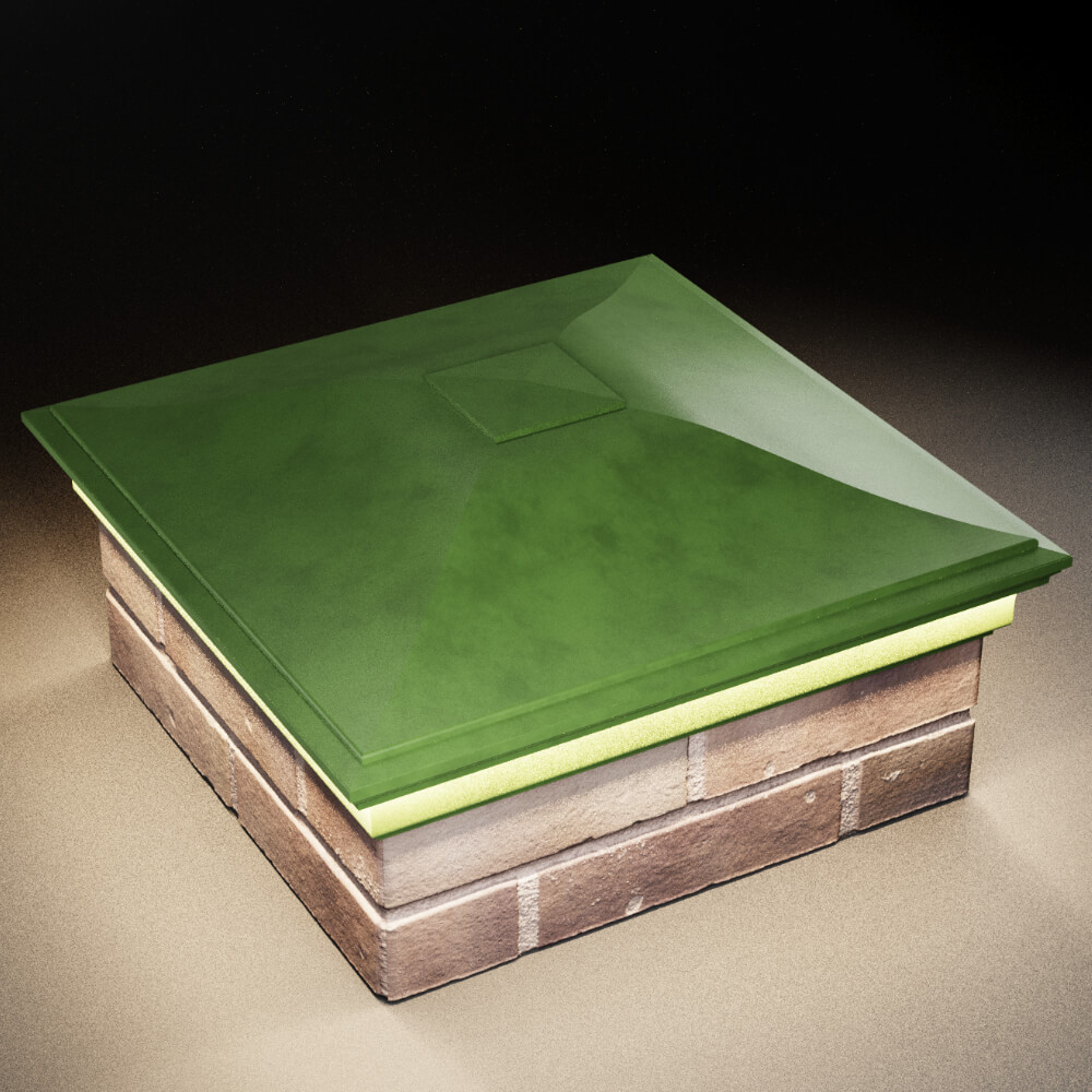 Колпак Zking Монблан Зеленый на столб 2х2 кирпича (515х515мм) c подсветкой в Нягани фото