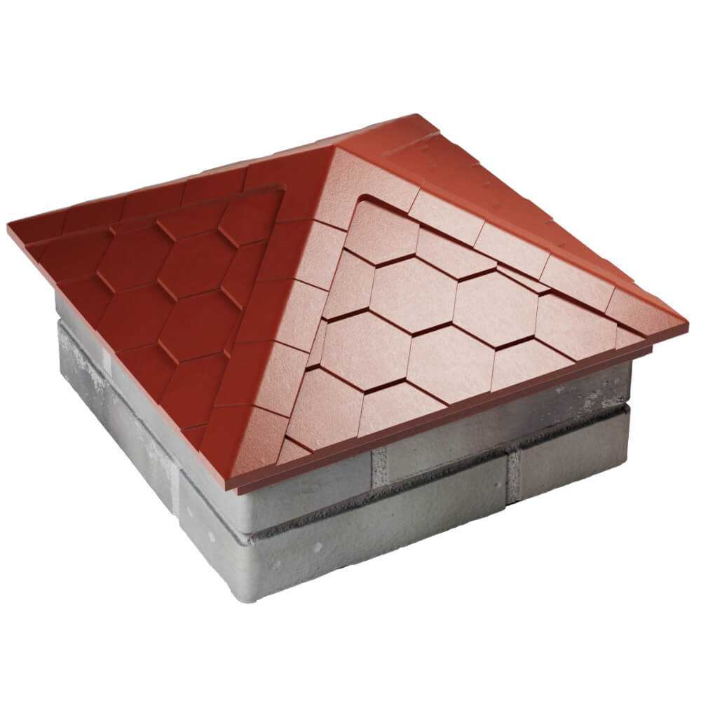 Колпак Zking Эверест Красный на столб 1.5х1.5 кирпича (390х390мм) в Нягани фото