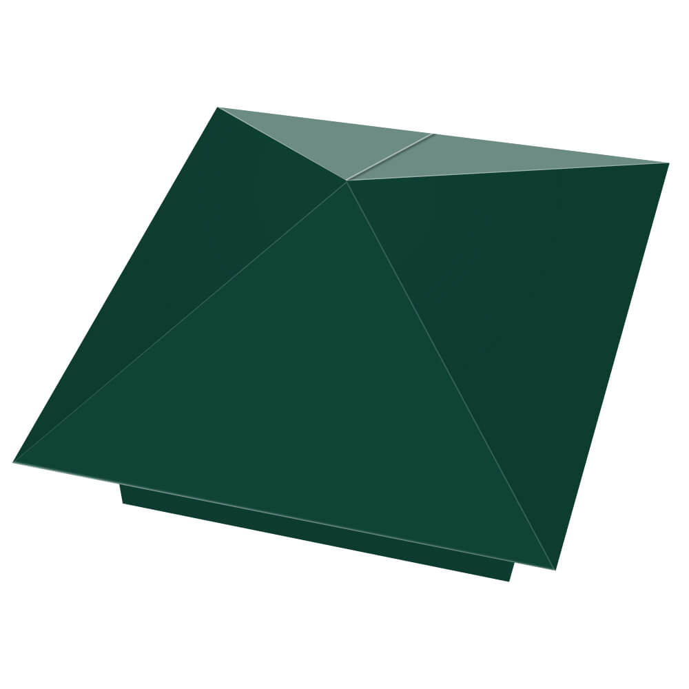 Колпак металлический 390х390мм RAL6005 Зеленый Мох заборный Нягань фото