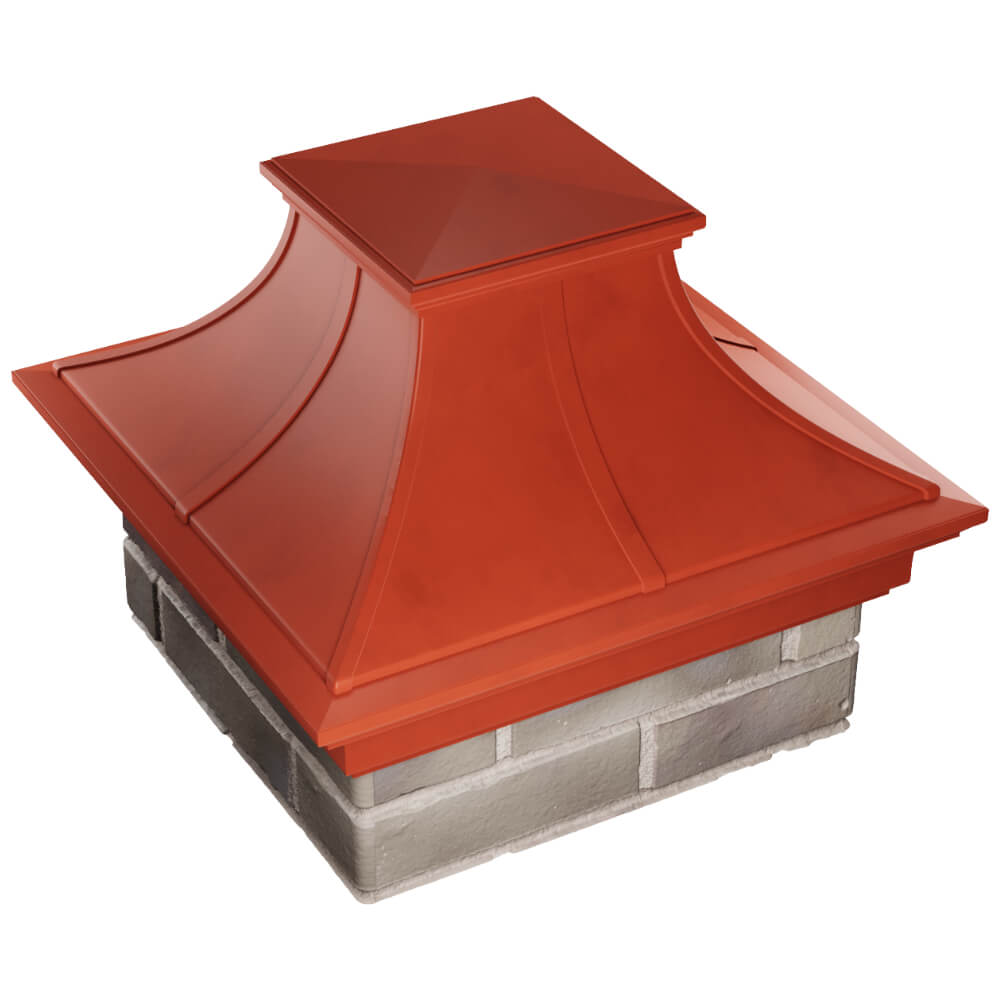 Колпак Zking Монблан Премиум Красный на столб 1.5х1.5 кирпича (385х385мм) в Нягани фото