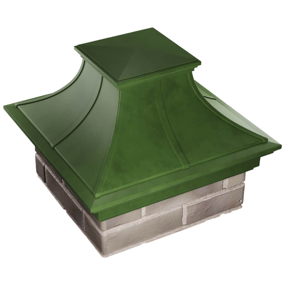 Колпак Zking Монблан Премиум Зеленый на столб 1.5х1.5 кирпича (385х385мм) в Нягани фото