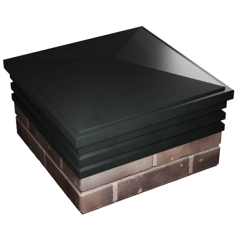 Колпак Zking Бона ХайТек Черный на столб 2х2 кирпича (513х513мм) в Нягани фото