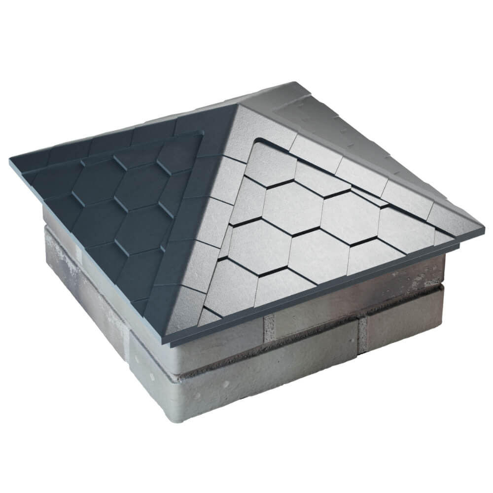 Колпак Zking Эверест Серый на столб 1.5х1.5 кирпича (390х390мм) в Нягани фото