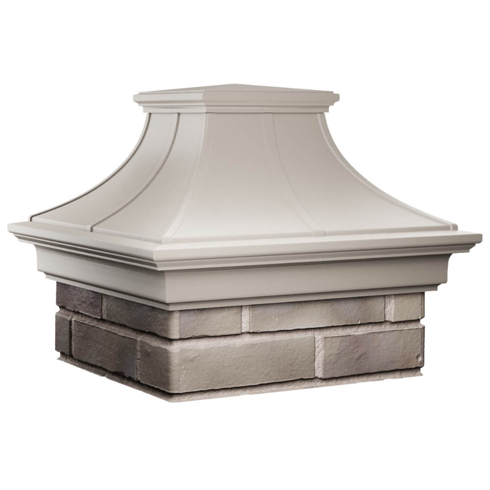 Колпак Zking Монблан Премиум Бежевый на столб 1.5х1.5 кирпича (385х385мм) в Нягани фото