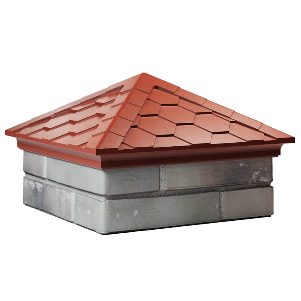 Колпак Zking Эверест Красный на столб 1.5х1.5 кирпича (390х390мм) в Нягани фото