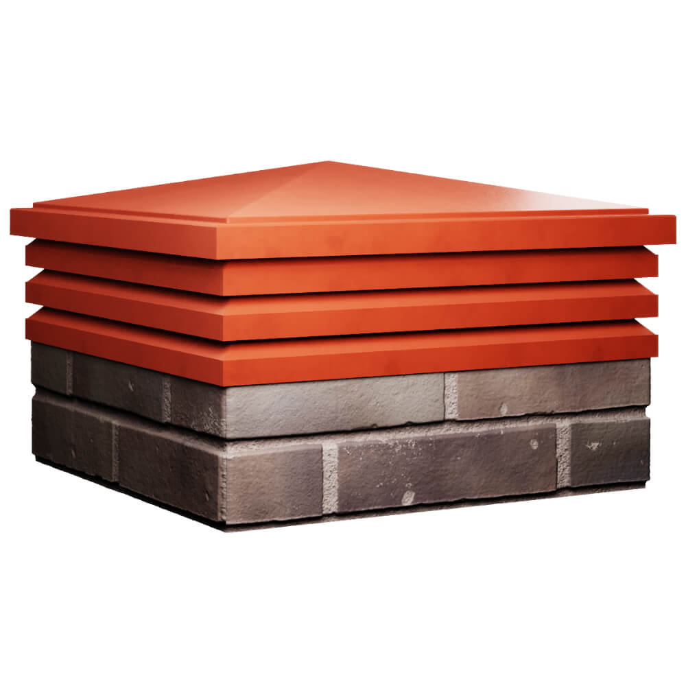 Колпак Zking Бона ХайТек Красный на столб 2х2 кирпича (513х513мм) в Нягани фото