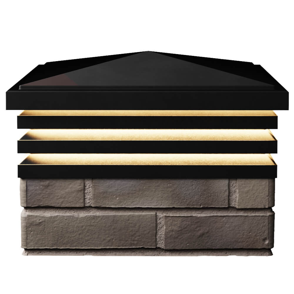 Колпак Zking Бона ХайТек Черный на столб 1.5х1.5 кирпича (385х385мм) с подсветкой в Нягани фото