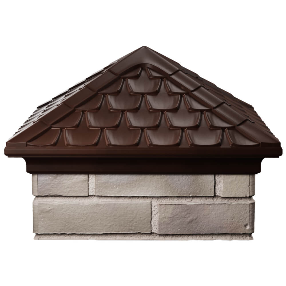 Колпак Zking Эльбрус Коричневый на столб 1.5х1.5 кирпича (385х385мм) Нягань фото