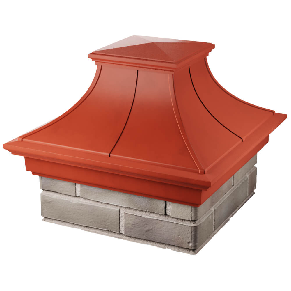 Колпак Zking Монблан Премиум Красный на столб 1.5х1.5 кирпича (385х385мм) в Нягани фото