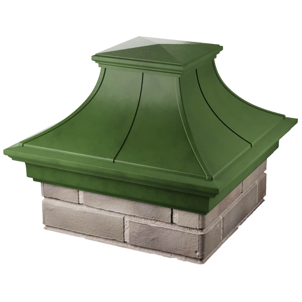 Колпак Zking Монблан Премиум Зеленый на столб 1.5х1.5 кирпича (385х385мм) в Нягани фото