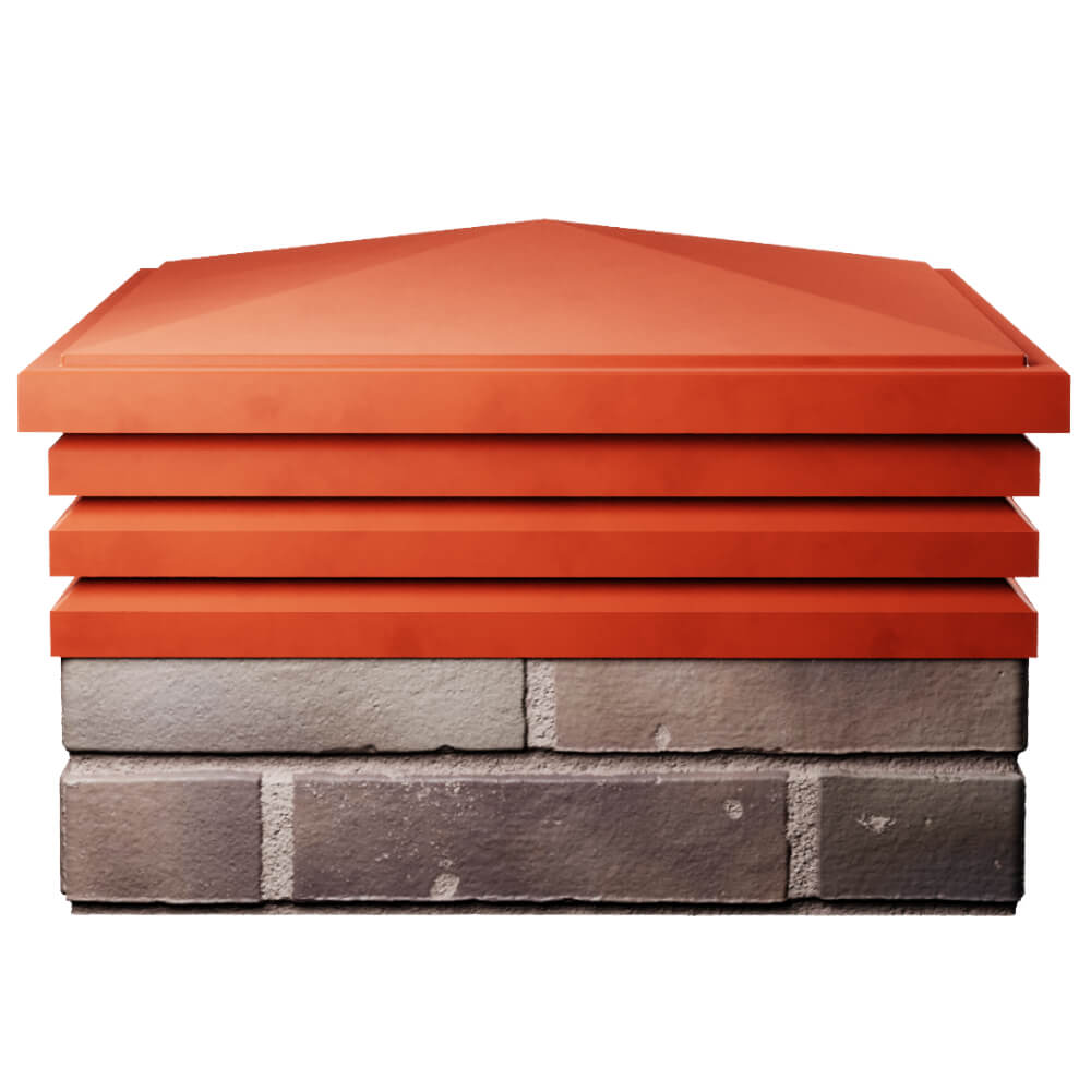 Колпак Zking Бона ХайТек Красный на столб 2х2 кирпича (513х513мм) Нягань фото