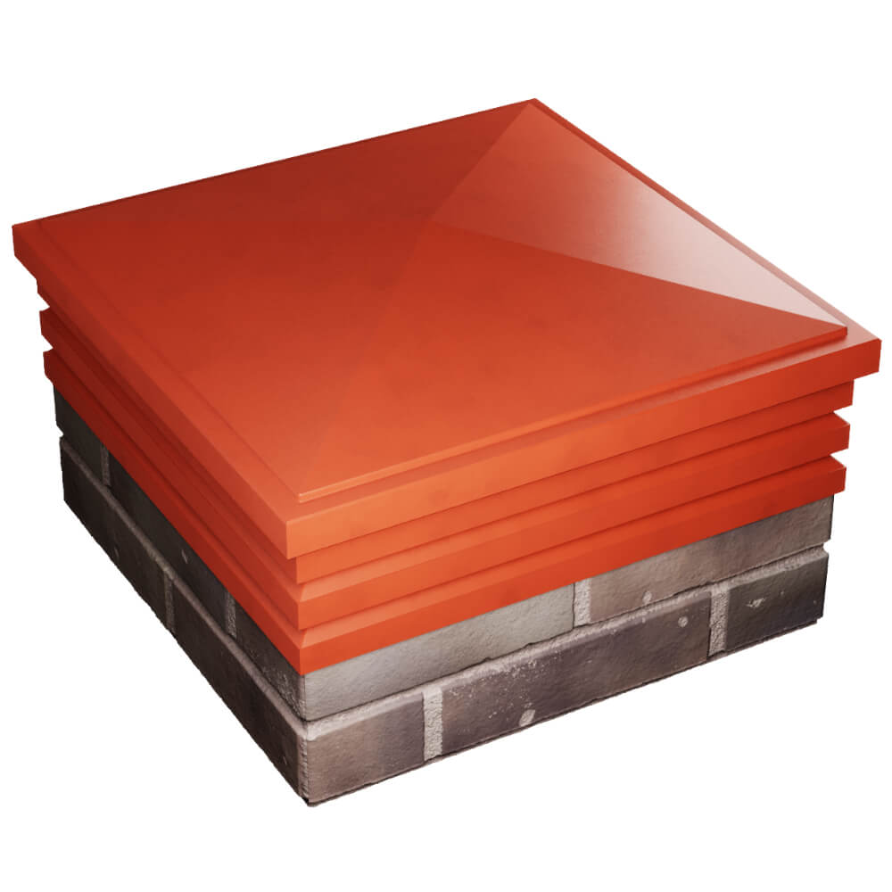 Колпак Zking Бона ХайТек Красный на столб 2х2 кирпича (513х513мм) в Нягани фото