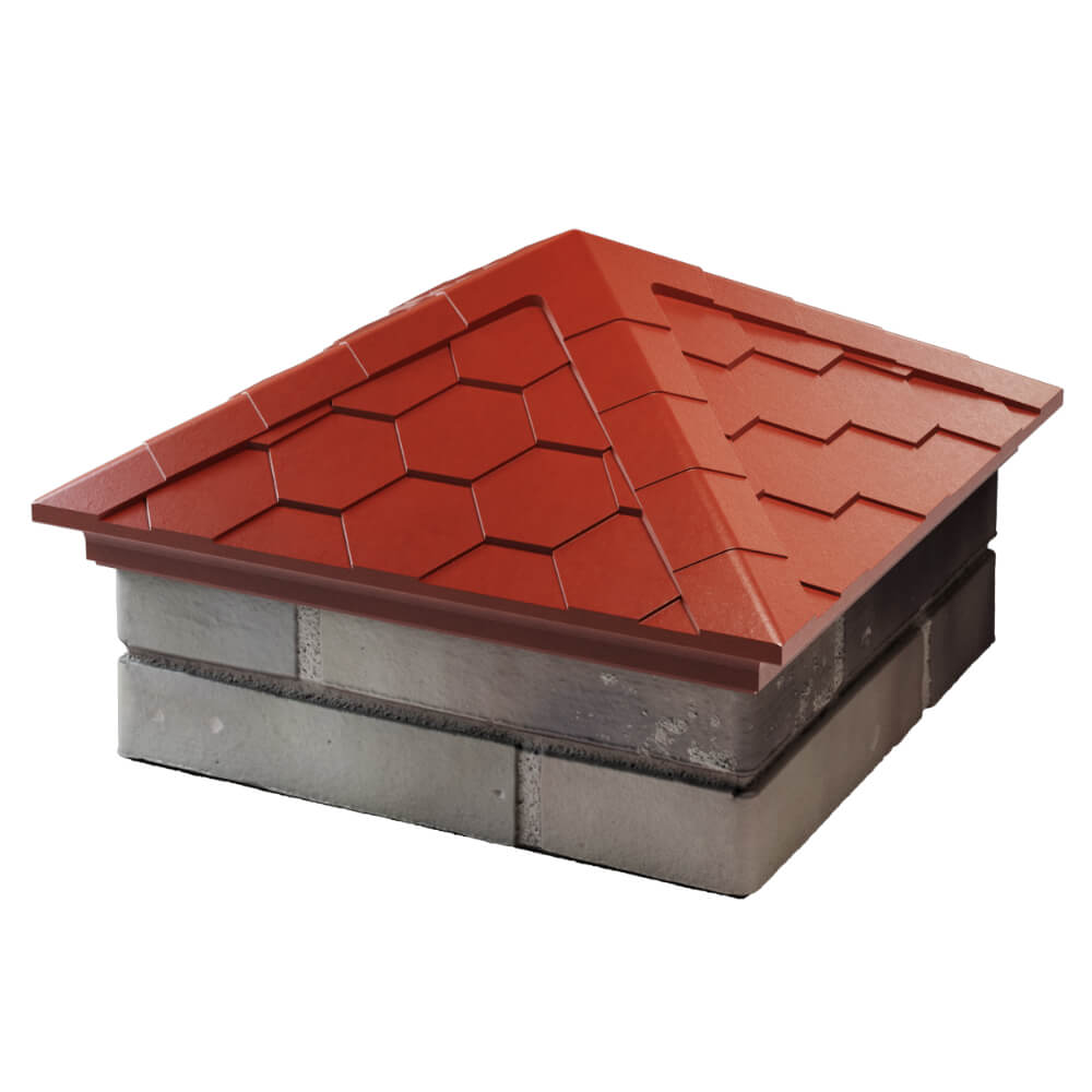 Колпак Zking Эверест Красный на столб 1.5х1.5 кирпича (390х390мм) в Нягани фото