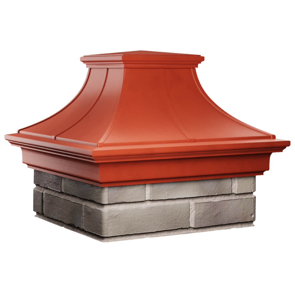 Колпак Zking Монблан Премиум Красный на столб 1.5х1.5 кирпича (385х385мм) в Нягани фото