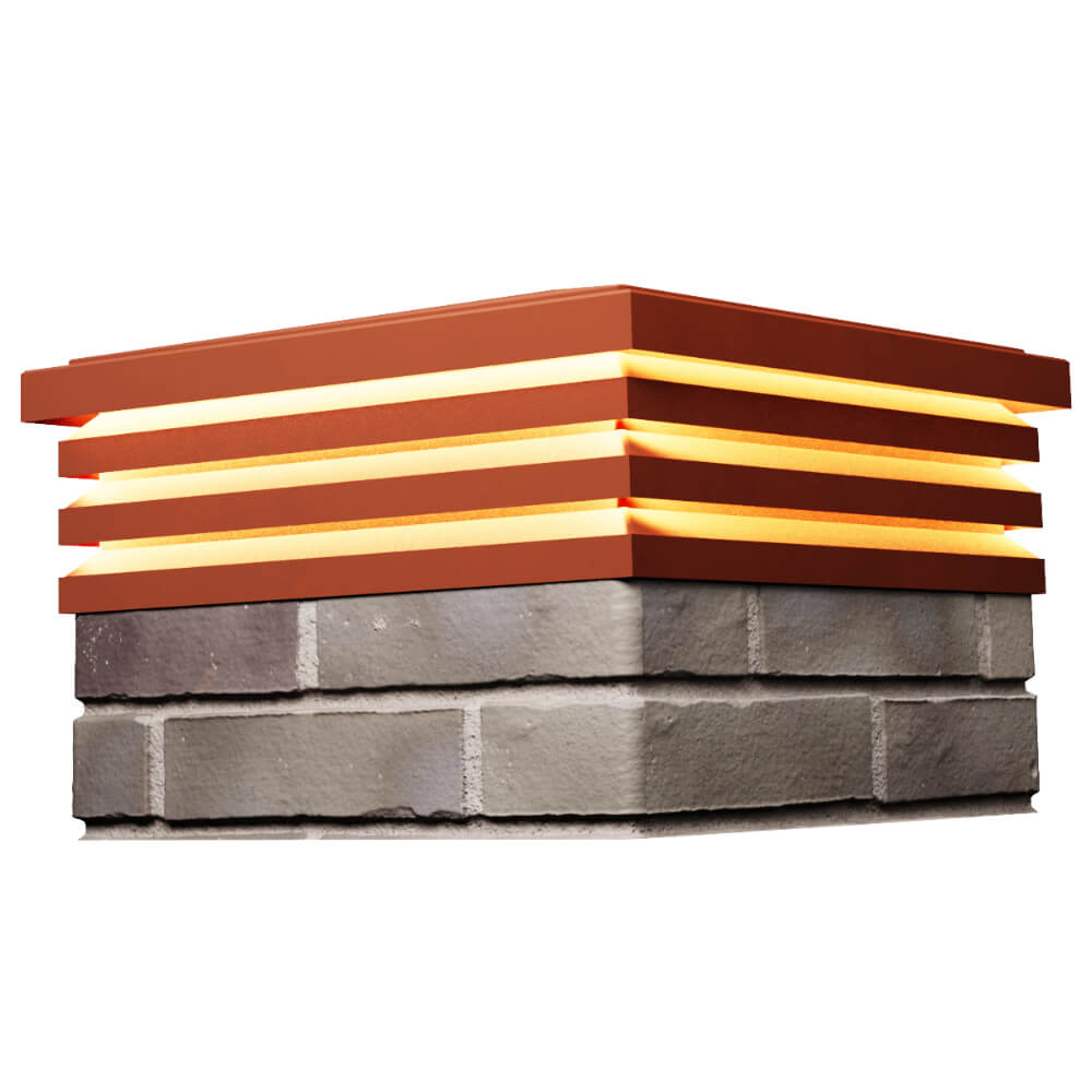 Колпак Zking Бона ХайТек Красный на столб 1.5х1.5 кирпича (385х385мм) с подсветкой в Нягани фото