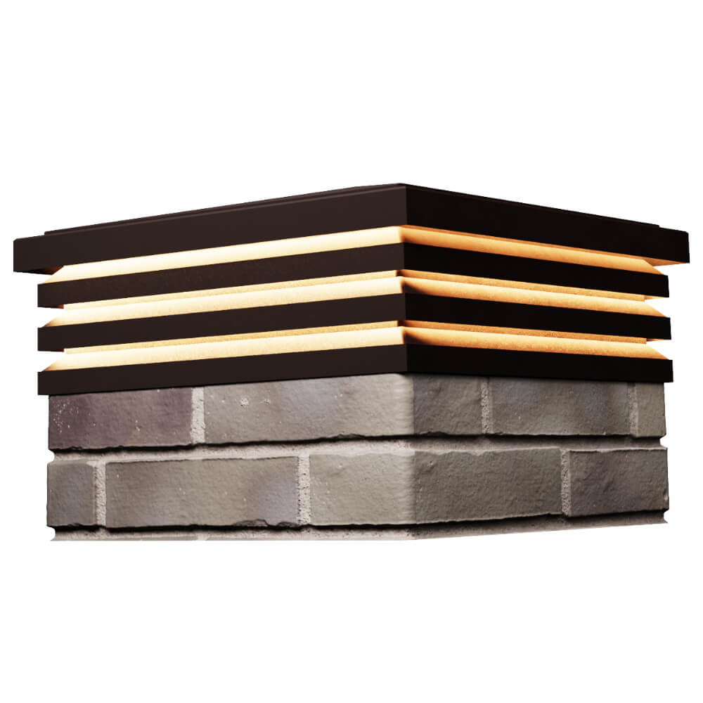 Колпак Zking Бона ХайТек Коричневый на столб 1.5х1.5 кирпича (385х385мм) с подсветкой в Нягани фото