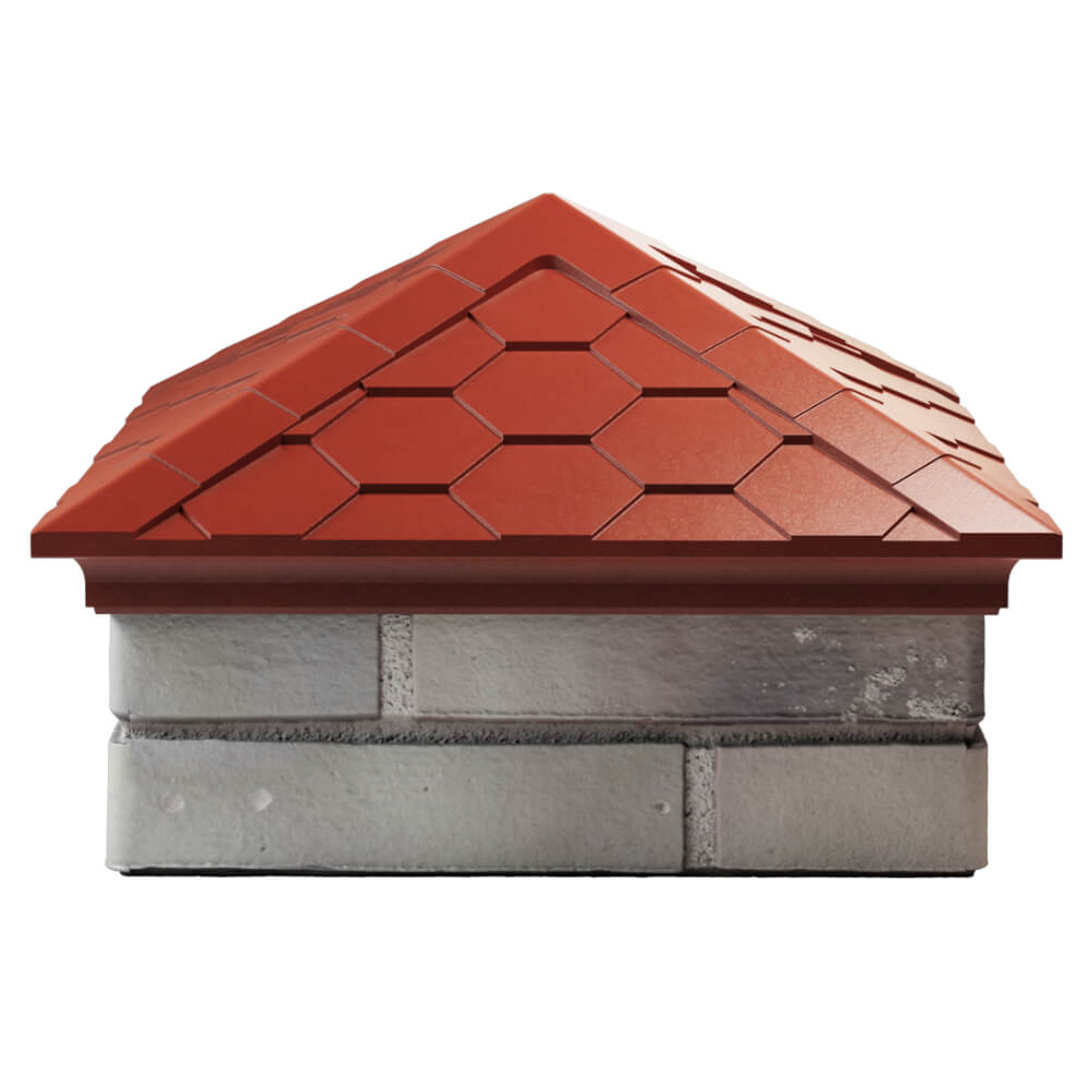 Колпак Zking Эверест Красный на столб 1.5х1.5 кирпича (390х390мм) Нягань фото