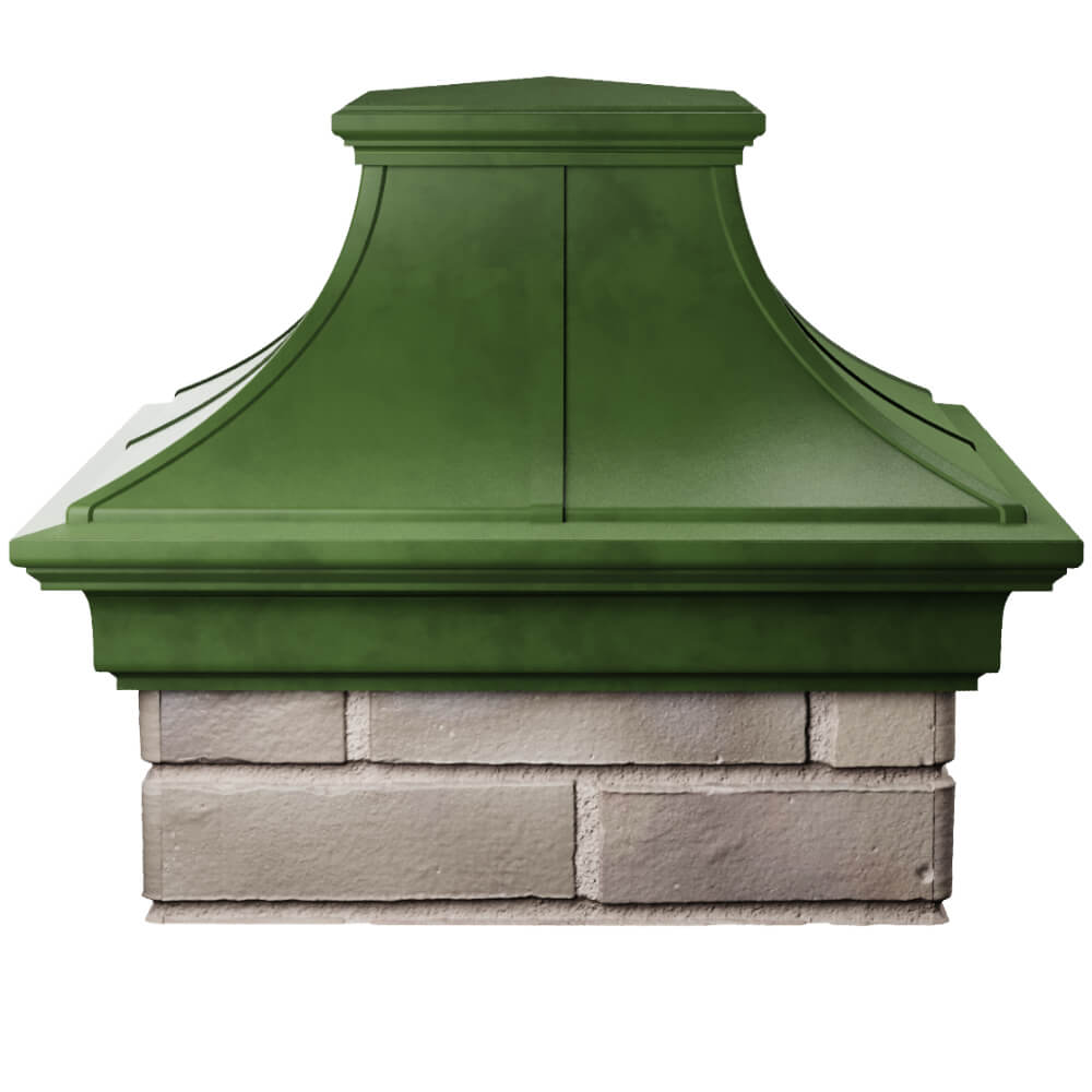 Колпак Zking Монблан Премиум Зеленый на столб 1.5х1.5 кирпича (385х385мм) Нягань фото