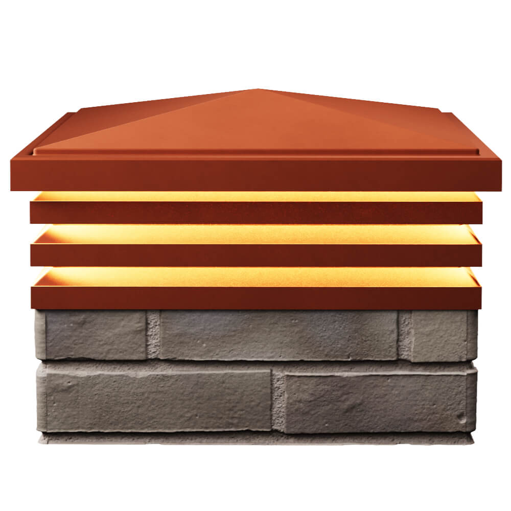 Колпак Zking Бона ХайТек Красный на столб 1.5х1.5 кирпича (385х385мм) с подсветкой в Нягани фото