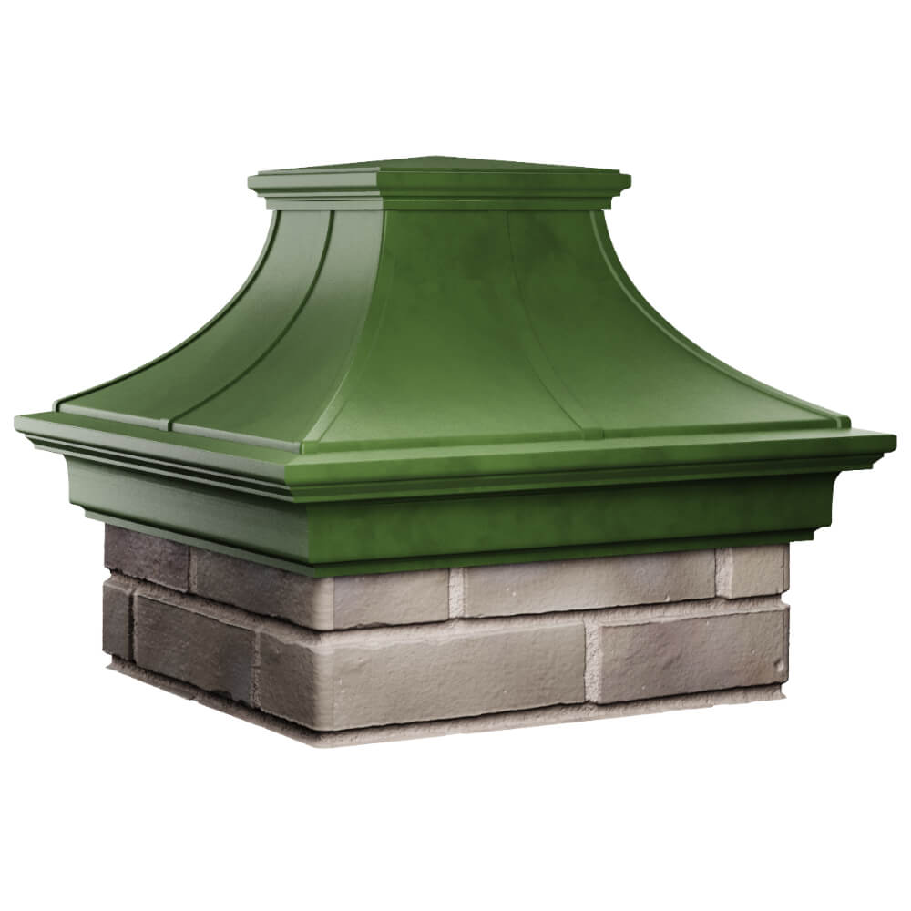 Колпак Zking Монблан Премиум Зеленый на столб 1.5х1.5 кирпича (385х385мм) в Нягани фото
