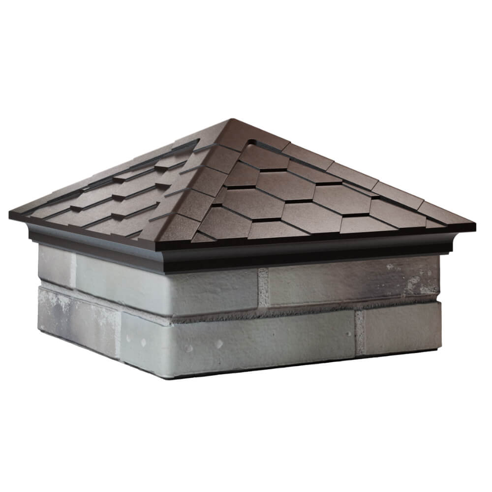 Колпак Zking Эверест Коричневый на столб 1.5х1.5 кирпича (390х390мм) в Нягани фото