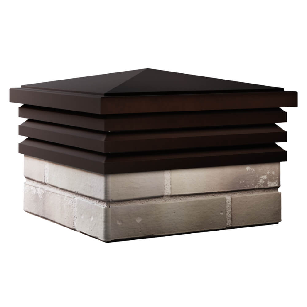 Колпак Zking Бона ХайТек Коричневый на столб 1.5х1.5 кирпича (385х385мм) в Нягани фото