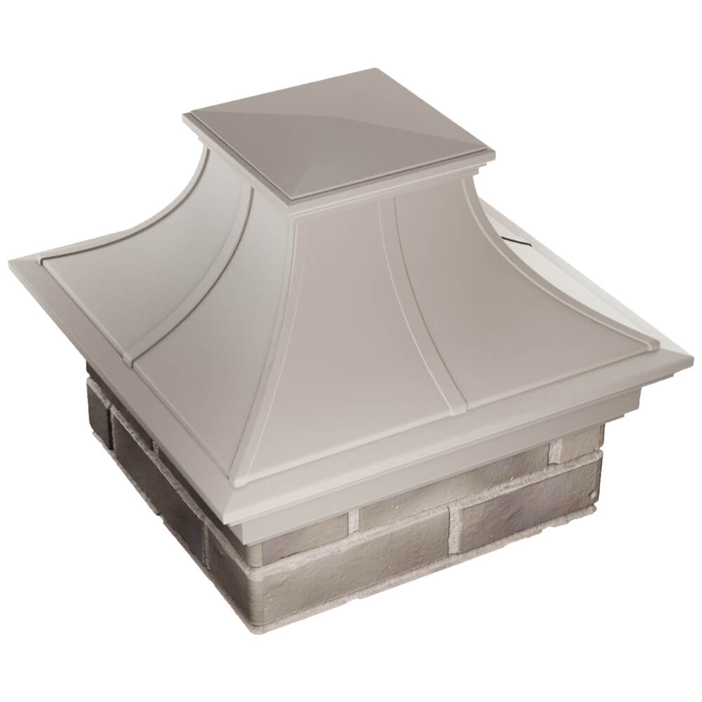 Колпак Zking Монблан Премиум Бежевый на столб 1.5х1.5 кирпича (385х385мм) в Нягани фото